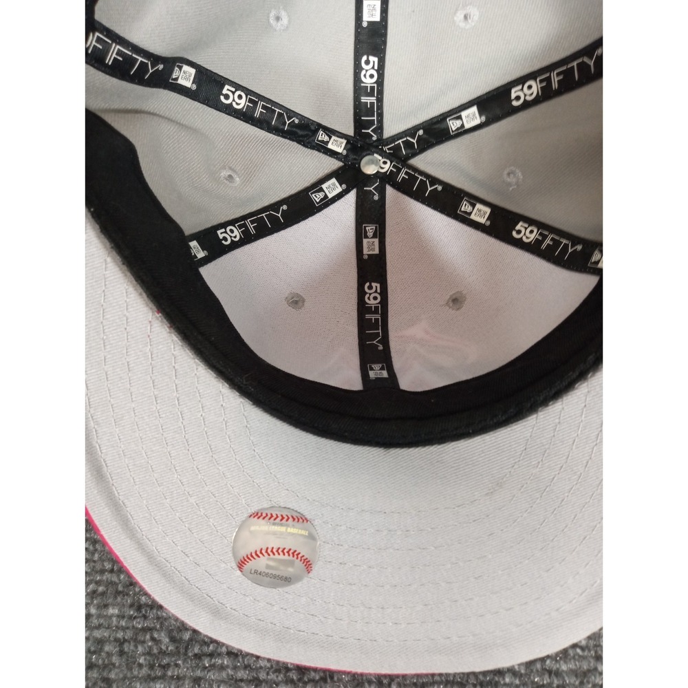 New Era 59 Fifty Miami Marlins Fitted 7 5/8 Embroidered Gray Hot Pink NWOT - Picture 9 of 15